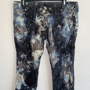 Diesel Jeans 29 Made in Italy Service Spa Splattered Paint Camouflage 30" L